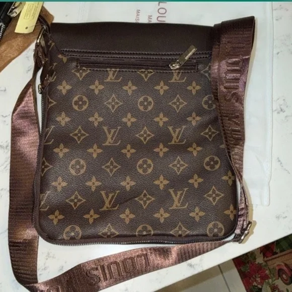 Designer Dark Brown Monogram Messenger Bag - Picture 2 of 9